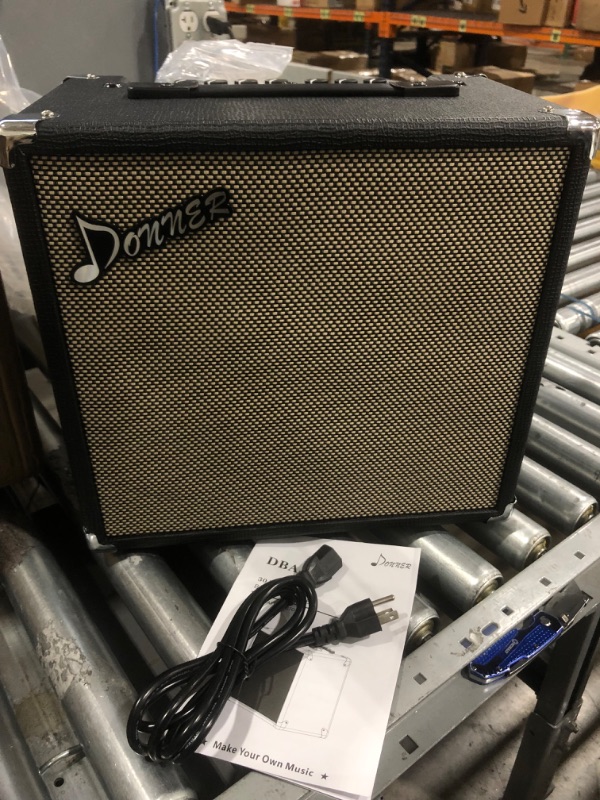 Photo 2 of Donner Bass Guitar Amp 30W Electric Bass Combo Amplifier DBA-30 with Onboard Clean and Distortion Overdrive Dual Tone Switching Practice