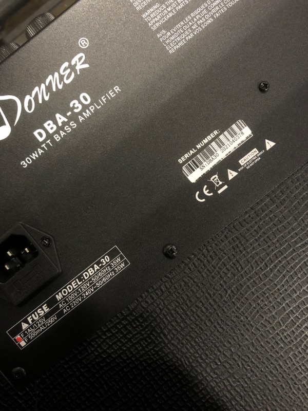 Photo 4 of Donner Bass Guitar Amp 30W Electric Bass Combo Amplifier DBA-30 with Onboard Clean and Distortion Overdrive Dual Tone Switching Practice