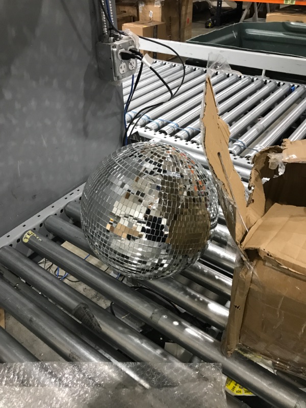 Photo 2 of 4 pack Large Disco Ball Silver Hanging Disco Balls Reflective Mirror Ball Ornament for Party Holiday Wedding Dance and Music Festivals Decor Club Stage Props DJ Decoration (12 Inch, 3 Inch)