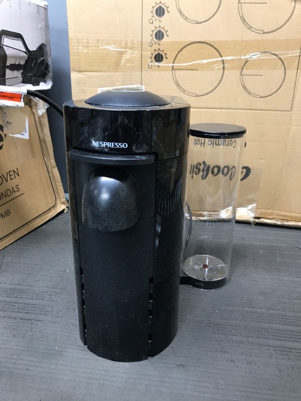 Photo 1 of Nespresso Vertuo Plus Coffee and Espresso Machine by De'Longhi with Aeroccino, Ink Black with Nespresso Capsules VertuoLine, Medium and Dark Roast Coffee Machine + Capsules VertuoLine Ink Black