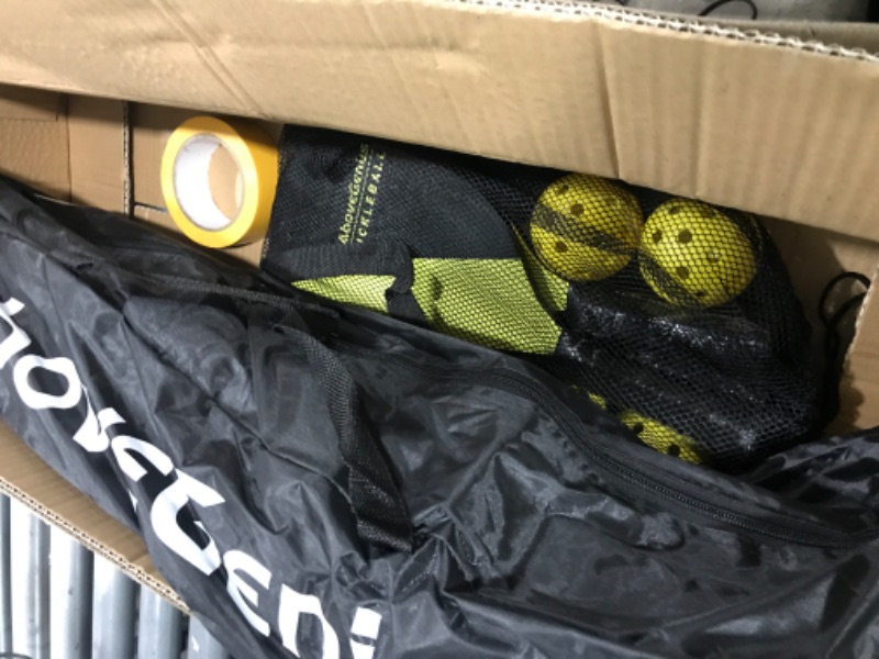 Photo 2 of AboveGenius Pickleball Paddles, Pickleball Set, Includes 4 Premium Wood Pickleball Paddles, 4 Pickleball Balls,1 Portable Net(17 FT),1 Storage Bag,1 Carry Bag,and 1 Court Marker