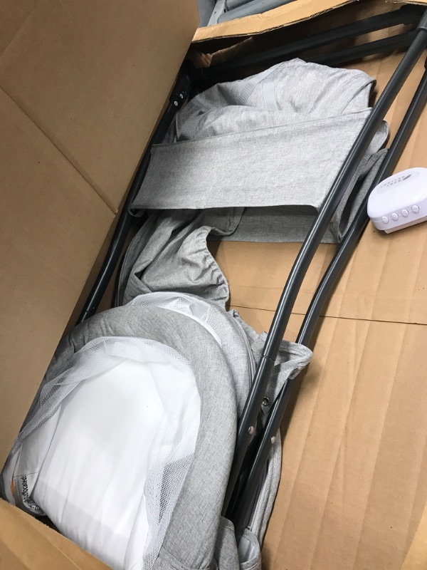 Photo 1 of Baby Delight Beside Me Doze Deluxe Baby Bassinet, Bedside Sleeper, Foldable, Removeable Canopy, Pebble Grey