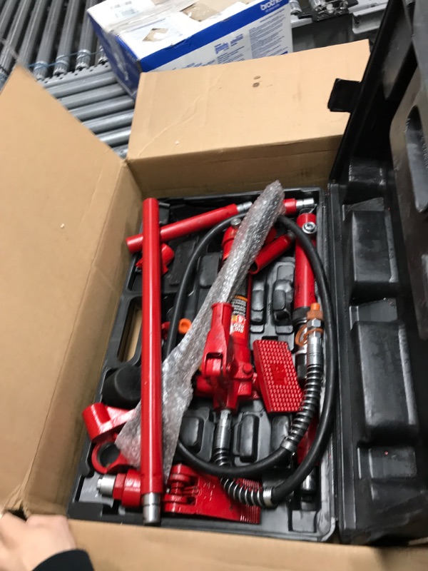 Photo 2 of BIG RED T70401S Torin Portable Hydraulic Ram: Auto Body Frame Repair Kit with Blow Mold Carrying Storage Case, 4 Ton (8,000 lb) Capacity, Red