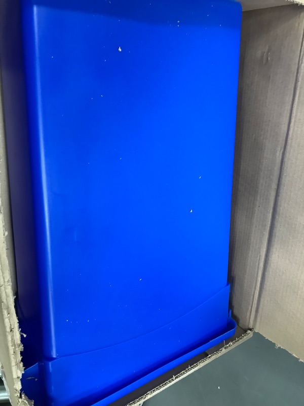 Photo 2 of AmazonCommercial 23 Gallon Commercial Slim Trash Can, Blue w/Recycle Logo, 1-pack BLUE 23 GALLON 1 pack