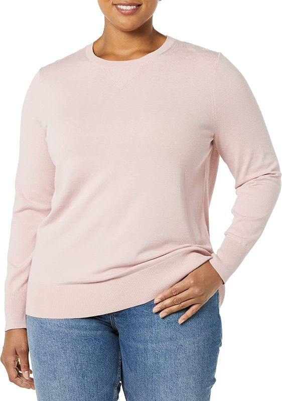 Photo 1 of Daily Ritual Women's Fine Gauge Stretch Crewneck Pullover Sweater
size- small