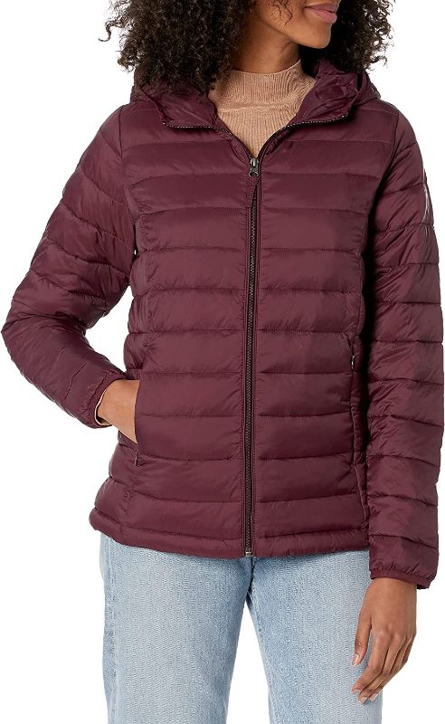 Photo 1 of Amazon Essentials Women's Lightweight Long-Sleeve Full-Zip Water-Resistant Packable Hooded Puffer Jacket
SIZE- SMALL