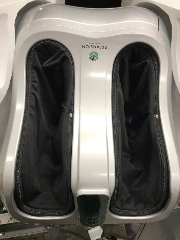 Photo 3 of *Tested-Functional* KoolerThings Shiatsu Heated Foot and Cal Massager Machine to Relieve Sore Feet, Ankles, Calfs and Legs, Deep Kneading Therapy, Relaxation Vibration and Rolling & Stimulates Blood Circulation Silver
