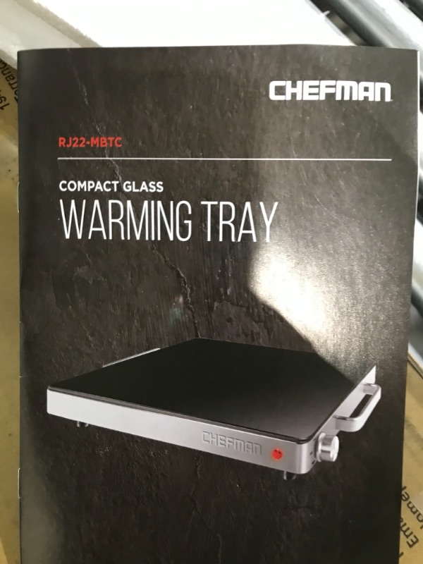 Photo 2 of Chefman Compact Glasstop Warming Tray, Stainless Steel
