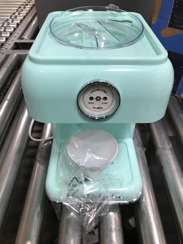 Photo 1 of Nostalgia Retro Table-Top Snow Cone Maker, Vintage Shaved Ice Machine Includes 1 Reusable Plastic Cup, TEAL 