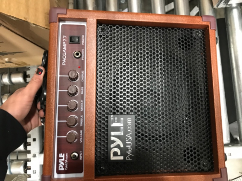 Photo 4 of Acoustic Electric Guitar Amplifier, 15 Watt Portable Mini Amp with Chorus, Volume, Bass, Middle, and Treble Knobs, Headphone Output, Small 8 Inch Speaker for Practice and Portability