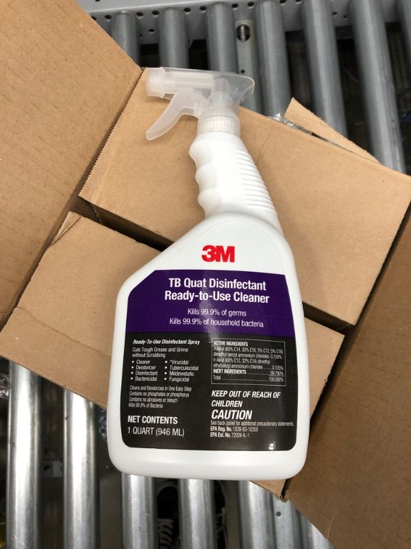 Photo 2 of 3M TB Quat Disinfectant Spray, Ready-to-Use Cleaner, Kills 99.9% of Germs, 1 Spray Bottle, 1 qt