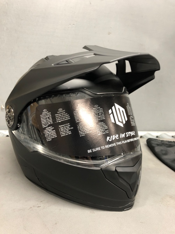 Photo 2 of ILM Motorcycle Full Face Modular ATV Helmet Three in One Snowmobile Casco with Pinlock Anti Fog Visor for Men Women DOT Model-909F(Matte Black XL) Matte Black X-Large