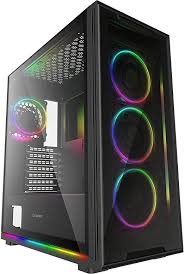 Photo 1 of GAMEMAX View Mid-Tower E-ATX Gaming PC Case, Pre-Installed 4X ARGB Fan & 2X ARGB LED Strip, Top 360mm Radiator Support, Tempered Glass Panel, USB3.0 Ready, Fan Controller Hub Included