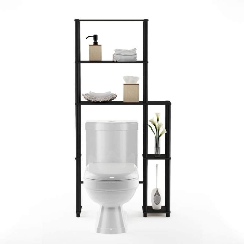Photo 1 of 17050EX-BK Turn-N-Tube Toilet Space Saver with 5 Shelves, Espresso & Black
