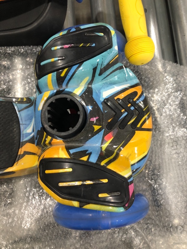 Photo 1 of 3 Wheeled Scooter for Kids - Stand & Cruise Child/Toddlers Toy Folding Kick Scooters w/Adjustable Height, Anti-Slip Deck, Flashing Wheel Lights, for Boys/Girls 2-12 Year Old - Hurtle HURFS56 Graffiti