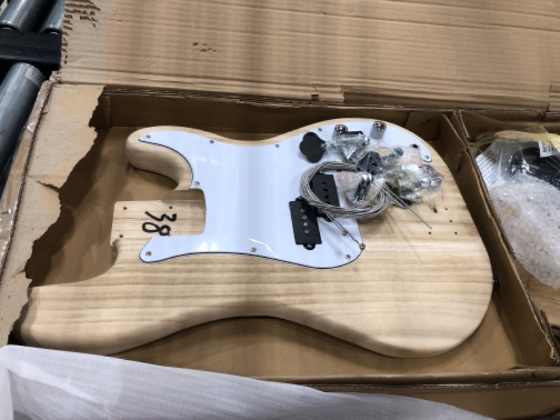 Photo 2 of ***Missing components***
DIY Bass Guitar Kit - Build Your Own Electric Bass With Phoenix Tree Wood Body, Pickguard, Electronics, Maple Guitar Neck & Rosewood Fretboard - DIY Guitar Kit Bass Guitar Neck & Guitar Body