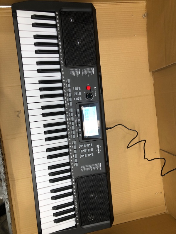 Photo 1 of Starfavor 61 Key Electronic Keyboard Piano with LCD Display, Portable Electric Music Piano for Beginners Professions, include Z-style Stand, Bench, Microphone, Headphone, Keynote Stickers (SEK-561)