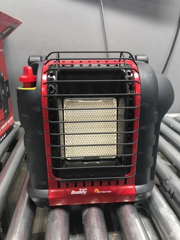 Photo 2 of ( No Propane Tank) Mr. Heater F232000 MH9BX Buddy 4,000-9,000-BTU Indoor-Safe Portable Propane Radiant Heater, Red-Black Red Heater