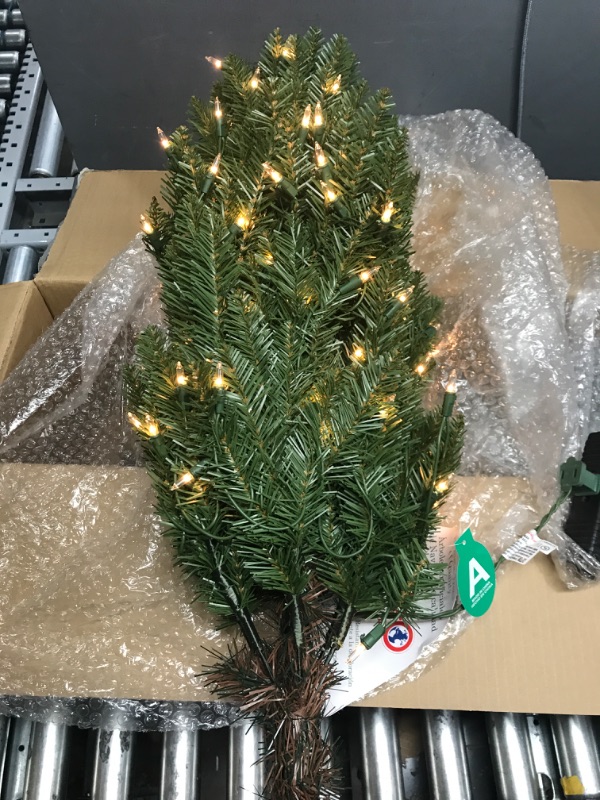 Photo 2 of 4.5 ft. Pre-Lit Incandescent Slim Fraser Fir Artificial Christmas Tree with 150 UL Clear Lights (tested) 