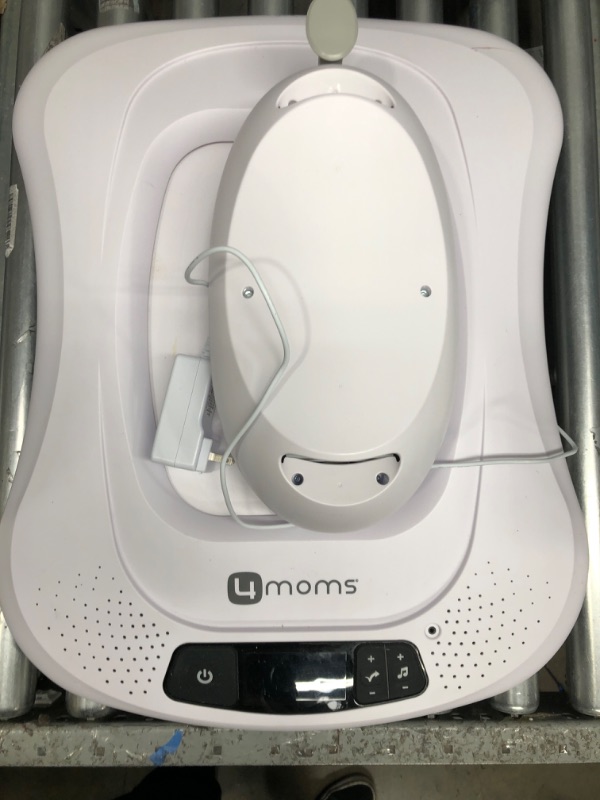 Photo 2 of 4moms mamaRoo 4 Multi-Motion Baby Swing + Safety Strap Fastener, Bluetooth Baby Swing with 5 Unique Motions, Nylon Fabric, Grey