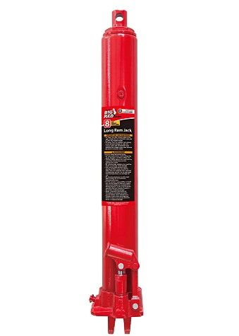 Photo 1 of  Torin Hydraulic Long Ram Jack with Single Piston Pump and Clevis Base (Fits: Garage/Shop Cranes, Engine Hoists, and More): 8 Ton (16,000 lb) Capacity, Red