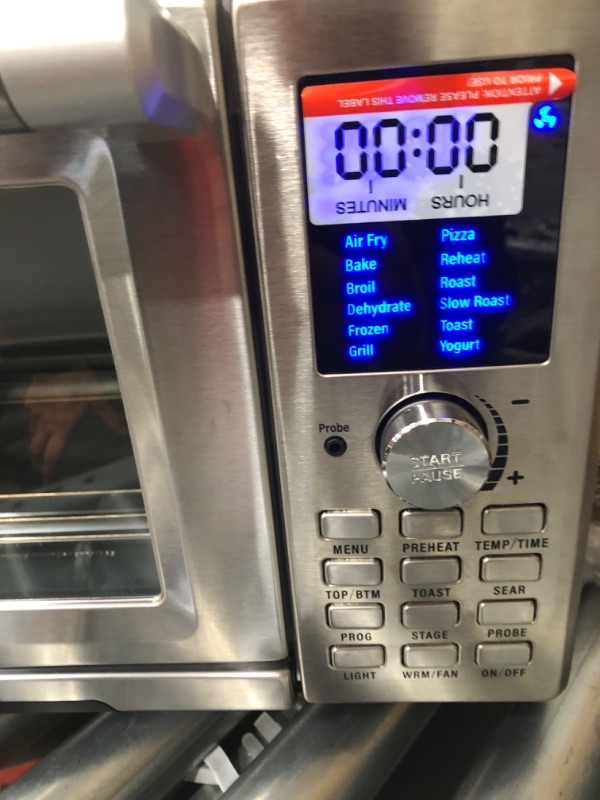 Photo 3 of *NOT FULLY FUNCTIONAL* NUWAVE Bravo Air Fryer Toaster Smart Oven, 12-in-1 Countertop Convection, 30-QT XL Capacity, 50°-500°F Temperature Controls, Top and Bottom Heater Adjustments 0%-100%, Brushed Stainless Steel Look