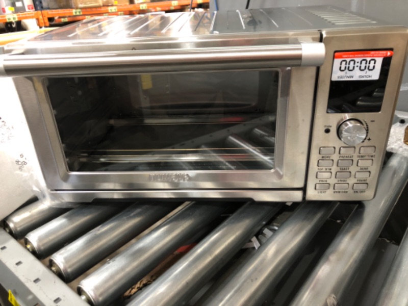 Photo 2 of *NOT FULLY FUNCTIONAL* NUWAVE Bravo Air Fryer Toaster Smart Oven, 12-in-1 Countertop Convection, 30-QT XL Capacity, 50°-500°F Temperature Controls, Top and Bottom Heater Adjustments 0%-100%, Brushed Stainless Steel Look