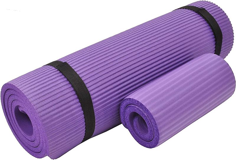 Photo 1 of BalanceFrom  All Purpose 1/2-Inch Extra Thick High Density Anti-Tear Exercise Yoga Mat and Knee Pad with Carrying Strap and Yoga Blocks
