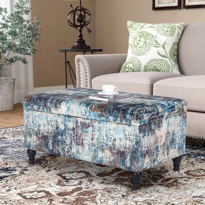 Photo 1 of Adeco French Storage Ottoman Footstool Bench with Lift Top
