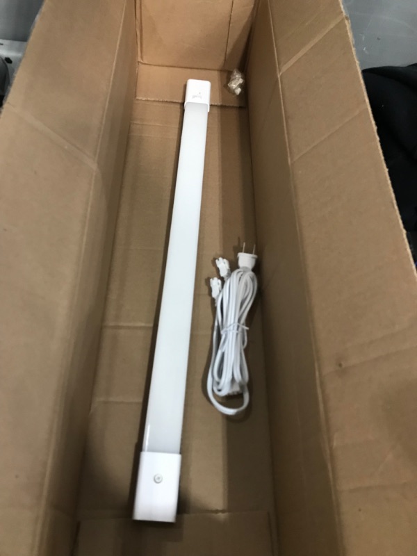 Photo 4 of **box has been opened**
GE LED Undercabinet Light Fixture, 24-Inches, Integrated Light Fixture, Plug-In and Linkable, Warm White Light, 12 Watts (1 Pack) 24 Inches Warm White