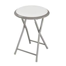 Photo 1 of 18-Inch Folding Bar Stool – Heavy-Duty Padded Portable Stool with 300-Pound Capacity for Dorm, Recreation Room or Game Room by Lavish Home (White) Set of 2