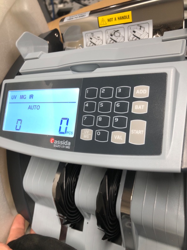 Photo 3 of Cassida 5520 UV/MG - USA Money Counter with ValuCount, UV/MG/IR Counterfeit Detection, Add and Batch Modes - Large LCD Display & Fast Counting Speed 1,300 Notes/Minute UV/MG Counterfeit Detection Detection