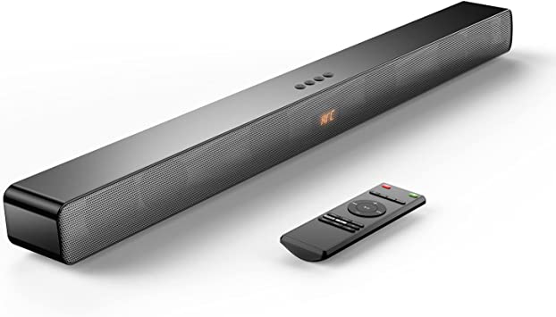 Photo 1 of Sound Bars for TV, 100W Soundbar for TV, 3D Surround Audio, HiFi Dynamic Sound with Enhanced Bass, TV Sound Bar Works with Smart/4K TV/CEC Remote/HDMI ARC/Optical/AUX/PC/Wall Mounted Speaker
