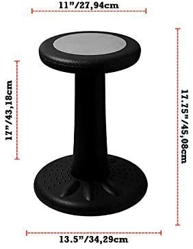 Photo 1 of Active Chairs Wobble Stool for Kids, Flexible Seating Improves Focus and Helps ADD/ADHD, 17.75-Inch Pre-Teen Chair, Ages 7-12, Black
