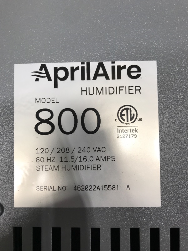 Photo 5 of AprilAire 800 Whole Home Steam Humidifier, Automatic Steam Humidifier, Large Capacity Whole House Humidifier for Homes up to 10,300 Sq. Ft., White 3400-10300 sq. ft. Air Ducts Required