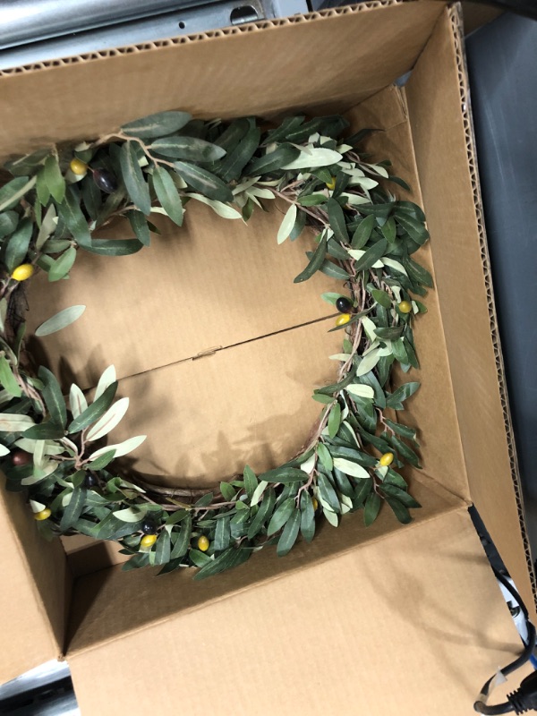 Photo 2 of 20.0 in. H Green Olive Wreath