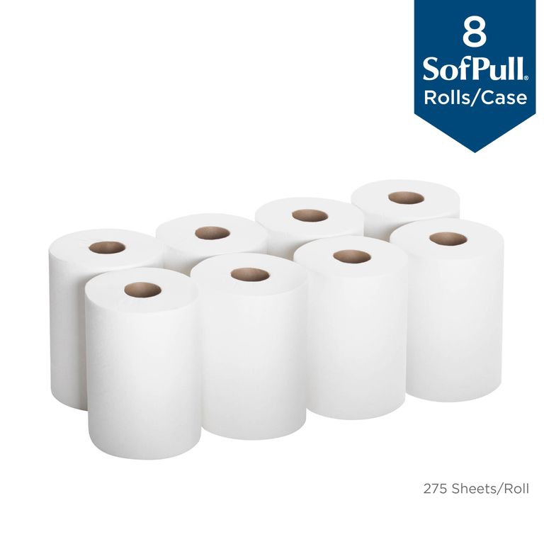 Photo 1 of Paper Towels, Centerpull, 1-Ply, 275 Sheets per Roll, 7-4/5"x12", WE, PK 8
