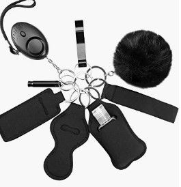 Photo 1 of Safety Alarm Keychains Full Set for Women and Girls, Portable Keychain Accessories Kit Including Personal Alarm(Black)