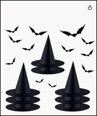 Photo 1 of 
Brand: GHANTOY
GHANTOY 8PCS Black Halloween Witch Hats, Black Witch Hats Hanging, Halloween Black Witch Hat Witch Cap Costume Accessory for Halloween Christmas Party, Witch Hat Magician Witch?Black?