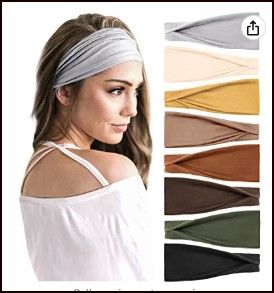 Photo 1 of 8 PCS Headbands For Women Solid Color Wide Elastic Hairband Workout Yoga Exercise Sweat Wicking Non Slip Head Wrap Hair Accessories