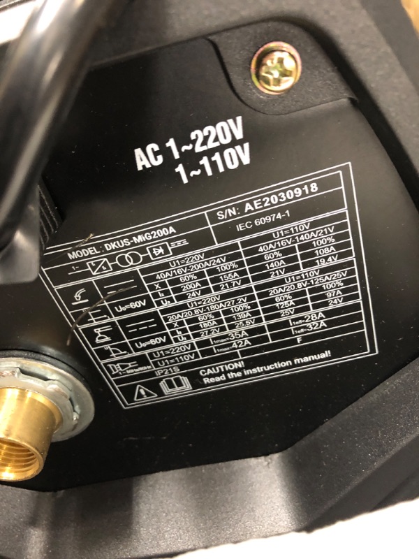 Photo 2 of *Could not Test, Unknown if Fully Functional* DEKO Digital 200A MIG/MMA Welder, SYNERGIC DC Inverter Welding Machine,110V/220V Fully Digitally Control with Wire Brush,Earthing Cable,Electrode Holder,Welding Gun,Digital Panel