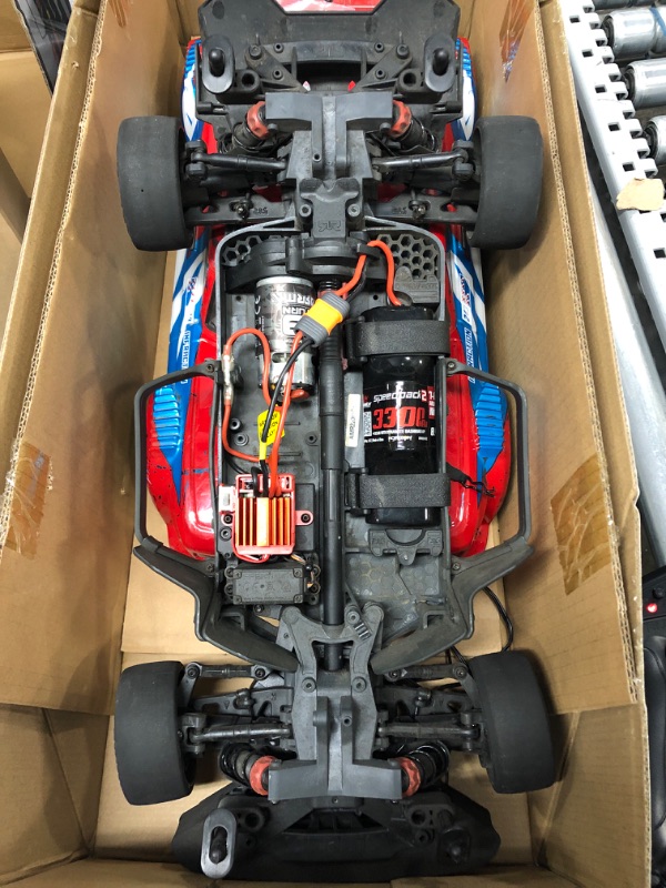 Photo 4 of ARRMA RC Truck 1/8 INFRACTION 4X4 MEGA Resto-Mod Truck RTR 4 AA Batteries for Transmitter Not Included Red/Blue ARA4215V3T1 Trucks Electric RTR Other
