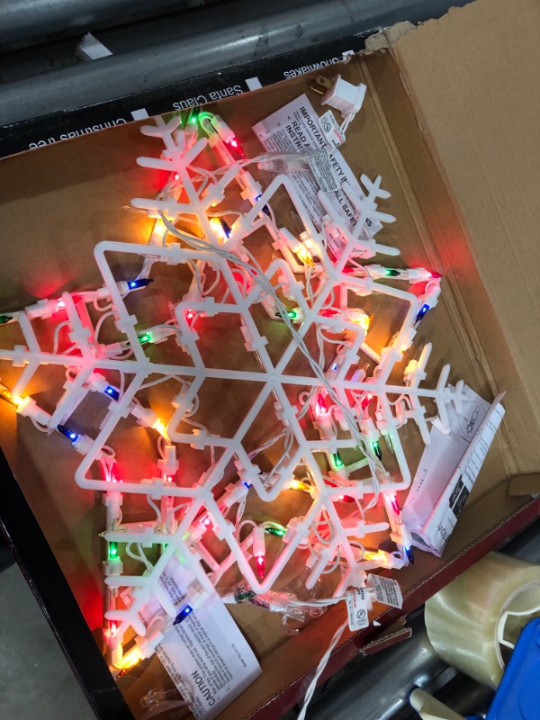 Photo 1 of **MISSING SNOWFLAKE**
16 Inch Christmas Window Silhouette Lights Decorations Pack of 2 Lighted Snowflake and Star Christmas Window Lights with 100 Bulbs for Holiday Indoor Wall Door Glass Decorations