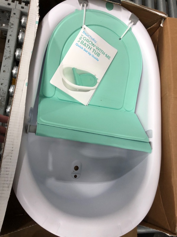 Photo 3 of 4-in-1 Grow-with-Me Bath Tub by Frida Baby Transforms Infant Bathtub to Toddler Bath Seat with Backrest for Assisted Sitting in Tub