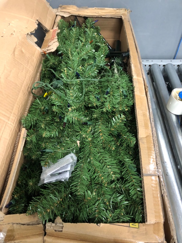 Photo 5 of **USED**
National Tree Company Artificial Pre-Lit Slim Christmas Tree, Green, Kingswood Fir, Multicolor Lights, Includes Stand, 7 Feet 7 ft