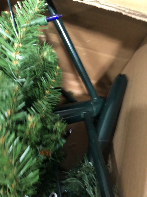 Photo 7 of **USED**
National Tree Company Artificial Pre-Lit Slim Christmas Tree, Green, Kingswood Fir, Multicolor Lights, Includes Stand, 7 Feet 7 ft