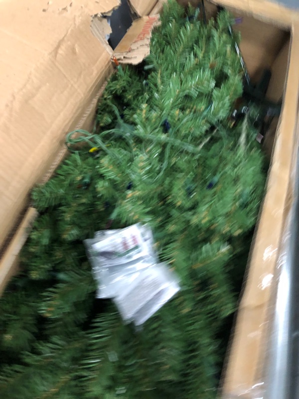 Photo 2 of **USED**
National Tree Company Artificial Pre-Lit Slim Christmas Tree, Green, Kingswood Fir, Multicolor Lights, Includes Stand, 7 Feet 7 ft