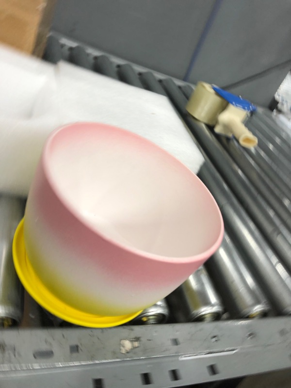 Photo 1 of 7'IN ROUND PINK & YELLOW PLANT POT, VIEW PHOTOS