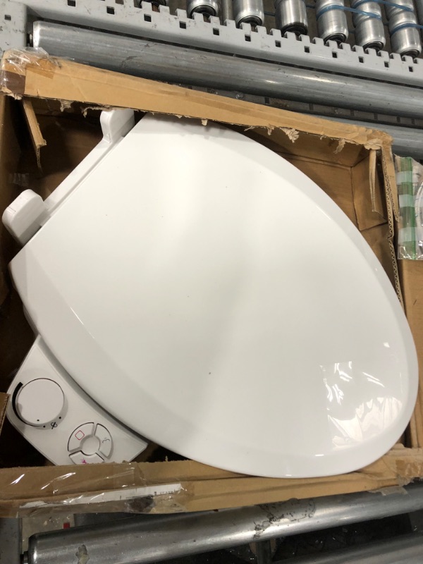 Photo 2 of **OPENED**
SAMODRA Bidet Seat Elongated Toilet Seat - Manual Bidet Non-Electric with Pressure Controls Quiet-Close Lid and Seat Dual Nozzles Self-cleaning for Frontal & Rear Wash White