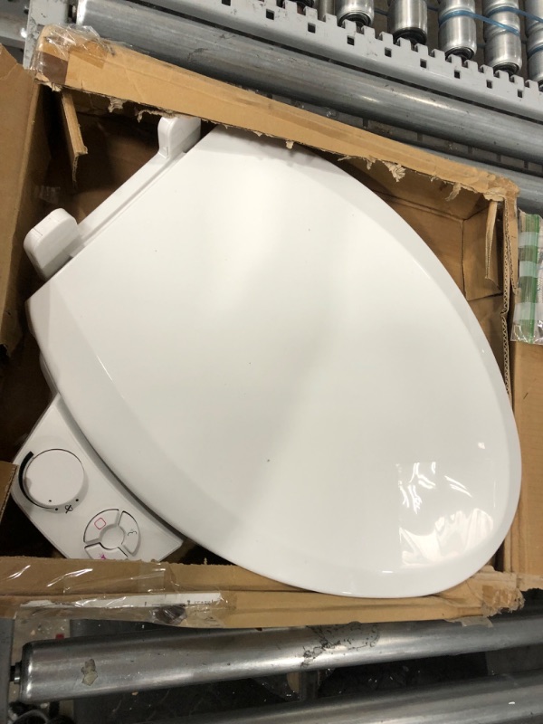 Photo 3 of **OPENED**
SAMODRA Bidet Seat Elongated Toilet Seat - Manual Bidet Non-Electric with Pressure Controls Quiet-Close Lid and Seat Dual Nozzles Self-cleaning for Frontal & Rear Wash White
